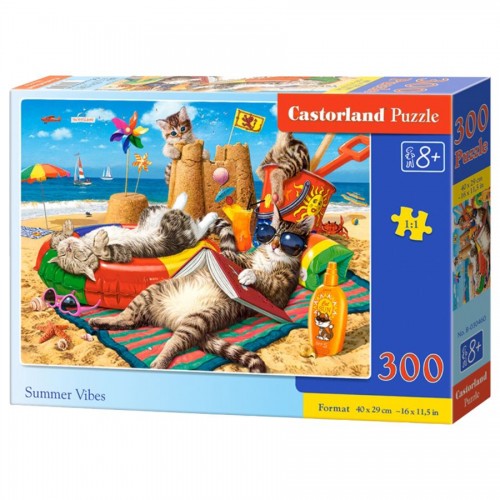 Пазлы "Коты на пляже", 300 элементов (Castorland)