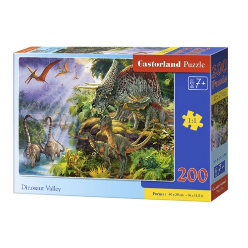 Пазлы "Долина динозавров", 200 элементов (Castorland)