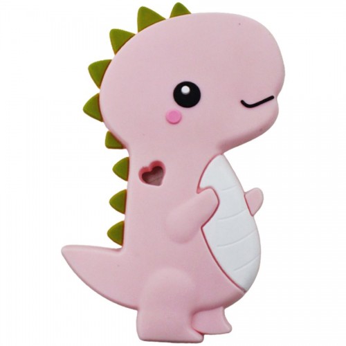 Прорізувач силіконовий "Динозавр", рожевий (MiC)
