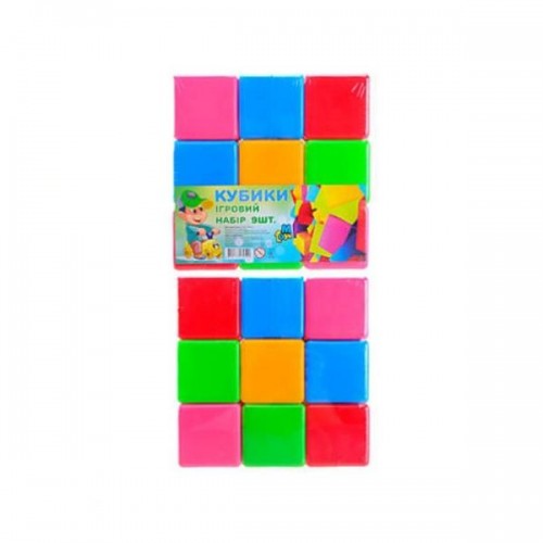 Кубики разноцветные большие, 9 штук (М.Тoys)