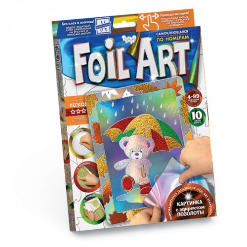 Аплікація різнобарвною фольгою "FOIL ART", "Мишка" (Dankotoys)