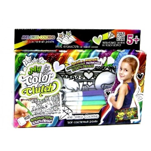 Набор для творчества "My Color Clutch", клатч-пенал-раскраска "Котята" (Dankotoys)