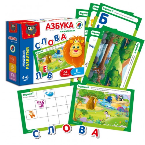 Розвиваюча гра "Азбука на магнітах" (рус) (Vladi Toys)