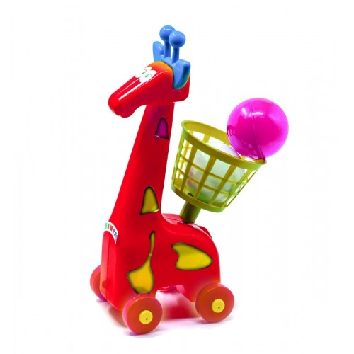 Мячеброс "Жираф" (червоний) на колесах