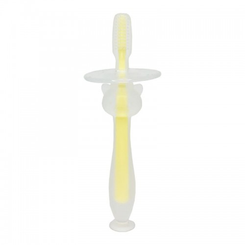 Зубна щітка з обмежувачем, жовтий (Mumlove)