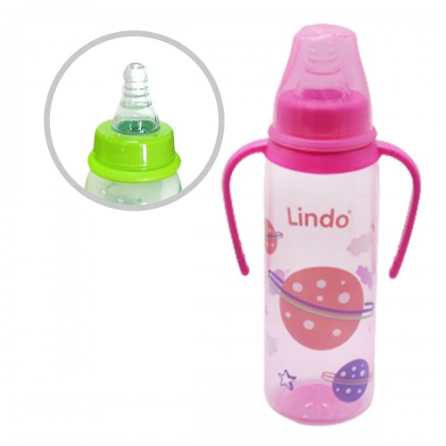 Пляшка для годування, 250 мл, рожевий (Lindo)