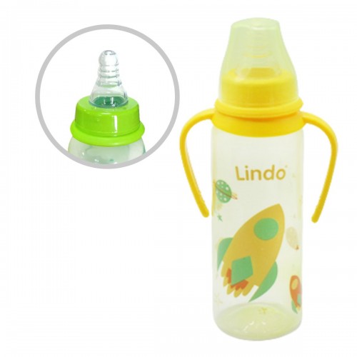 Бутылочка для кормления, 250 мл, желтый (Lindo)