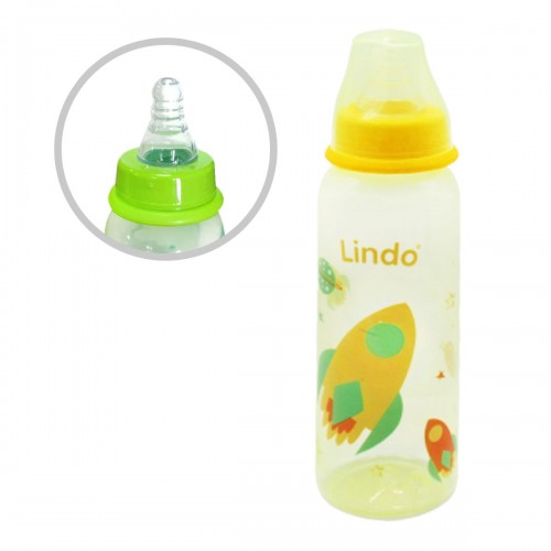 Бутылочка для кормления, 250 мл, желтый (Lindo)