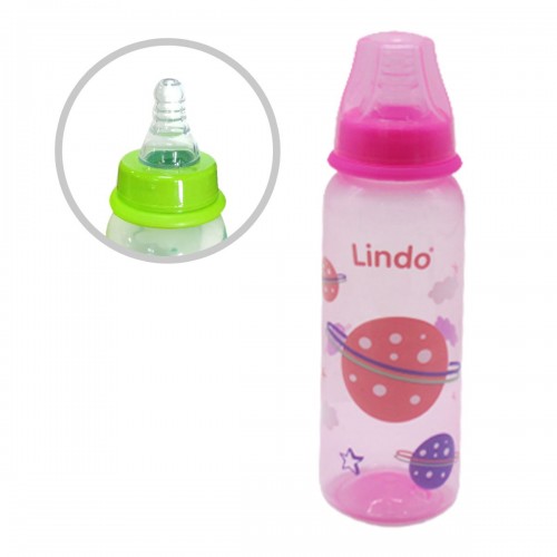 Бутылочка для кормления, 250 мл, розовый (Lindo)