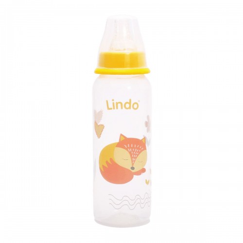 Бутылочка для кормления, 250 мл, желтая (Lindo)