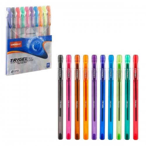 Набір кольорових гелевих ручок, 10 шт (UNIMAX)