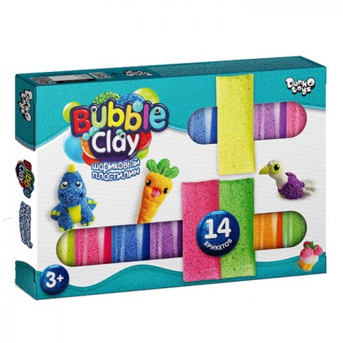 Шариковый пластилин "Bubble Clay" 14 цветов (рус) (Dankotoys)