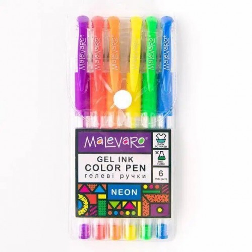 Набір різнокольорових ручок "Neon", 6 кольорів (Malevaro)