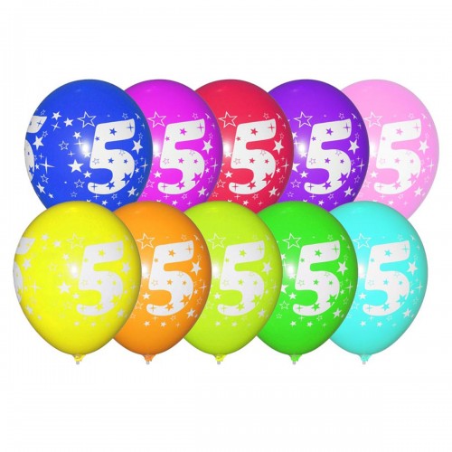 Кульки латексні "Цифра 5", 10 шт (MiC)