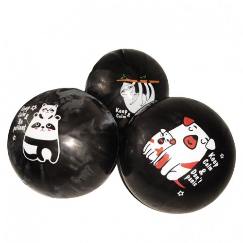 Мяч резиновый "Jumpopo", черный (Vladi Toys)