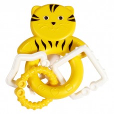 Игрушка-погремушка желтый котик с кольцами
