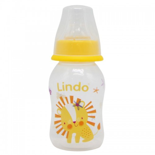 Бутылочка с силиконовой соской 125мл львенок (Lindo)