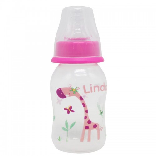Бутылочка с силиконовой соской 125мл жираф (Lindo)