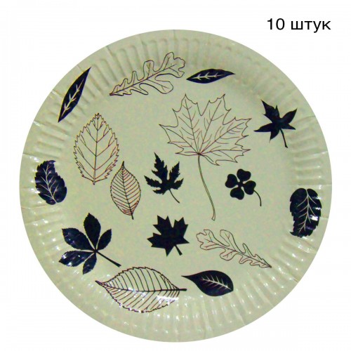 Одноразовые тарелки "Листья" (10 шт) (MiC)