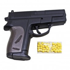 Пистолет пластиковый с пульками (черный)
