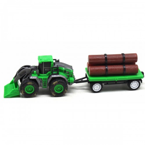 Трактор із причепом (зелений)