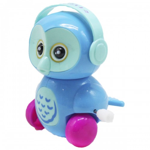 Заводна іграшка "Сова в навушниках", блакитний (MiC)