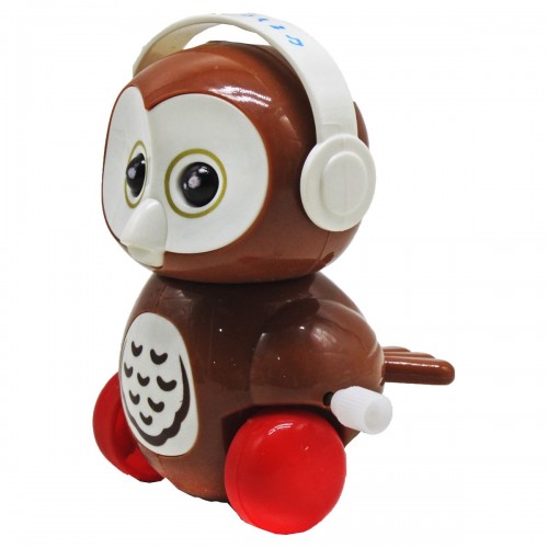 Заводна іграшка "Сова в навушниках", коричнева
