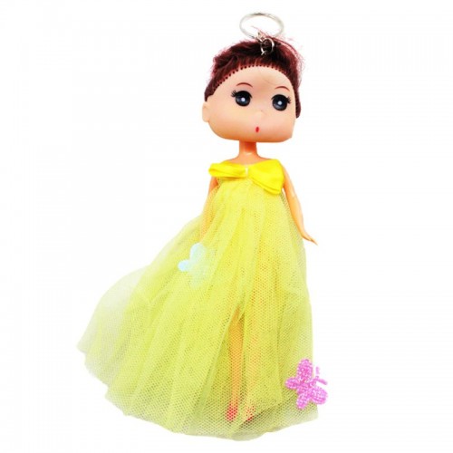 Кукла-брелок в бальном платье, желтый (MiC)