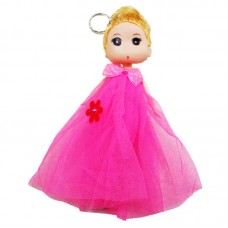 Кукла-брелок в бальном платье, малиновый