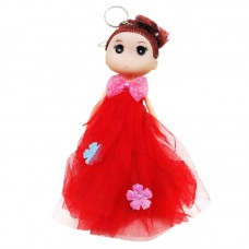 Кукла-брелок в бальном платье, красный