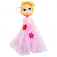 Кукла-брелок в бальном платье, розовый