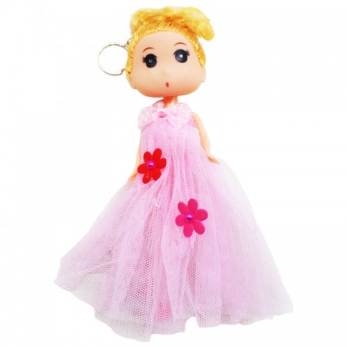 Кукла-брелок в бальном платье, розовый (MiC)