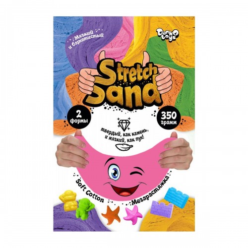 Кинетический песок "Stretch Sand" рус 350 г розовый (Dankotoys)