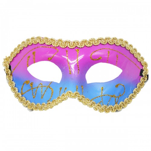 Карнавальная маска с кружевом, розовая