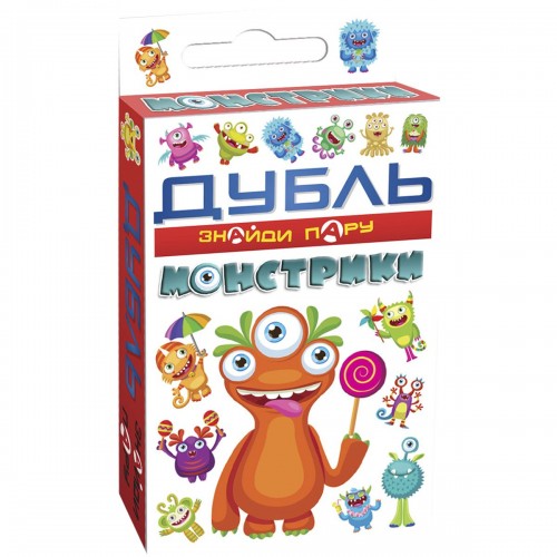 Игра карточная "Дубль монстрики. Найди пару" (укр)