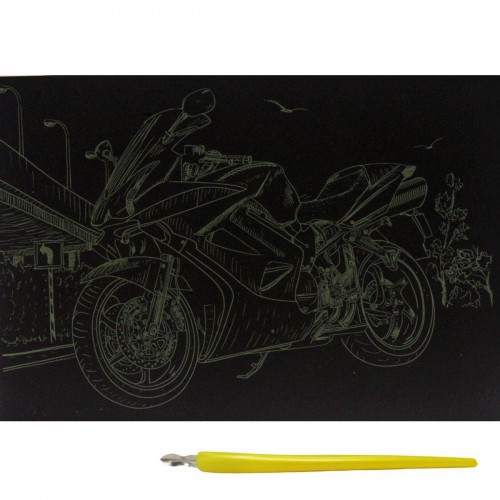 Гравюра "Gold Metallic: Мотоцикл Кавасакі" (А5) Економ (Danko toys)