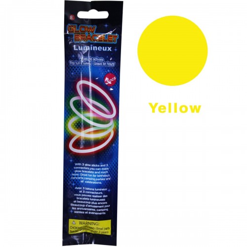 Неоновый браслет-светяшка (3 шт), желтый (MiC)