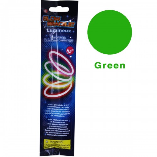 Неоновый браслет-светяшка (3 шт), зеленый (MiC)