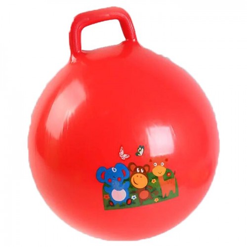 Мяч для фитнеса с ручкой, 45 см (красный) (MiC)