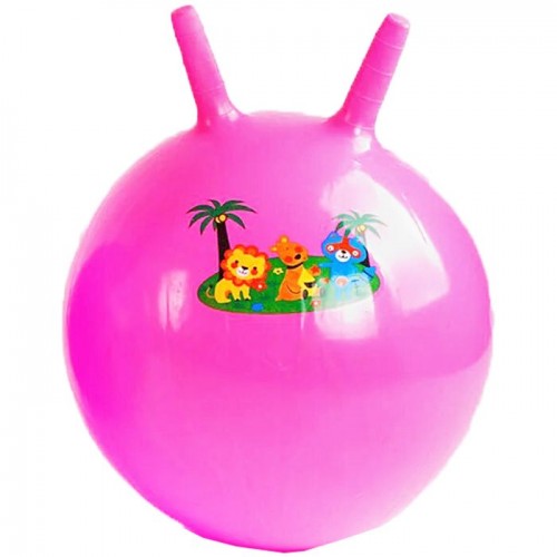 Мяч для фитнеса с рожками, 45 см (розовый) (MiC)