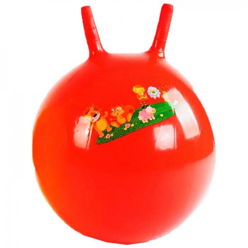 Мяч для фитнеса с рожками, 45 см (красный) (MiC)