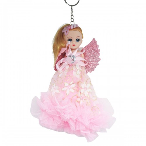 Кукла-брелок "Ангел" с крыльями, розовая
