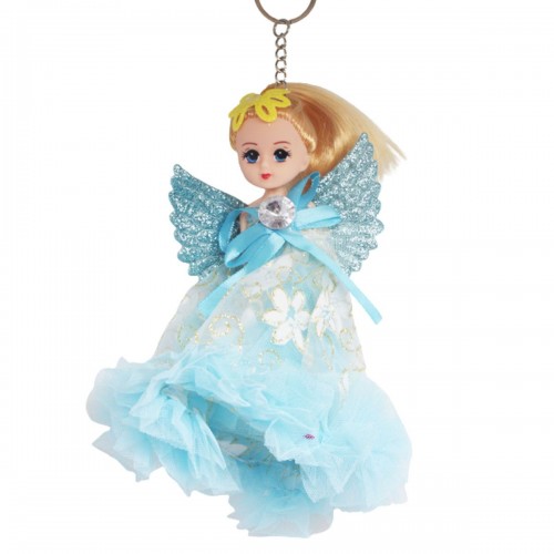 Кукла-брелок "Ангел", голубая