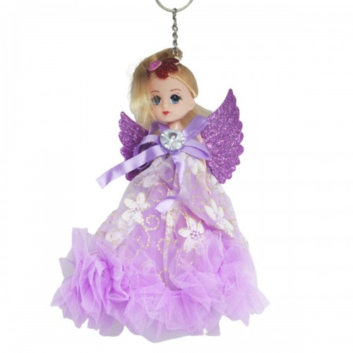 Кукла-брелок "Ангел", с крыльями, сиреневый