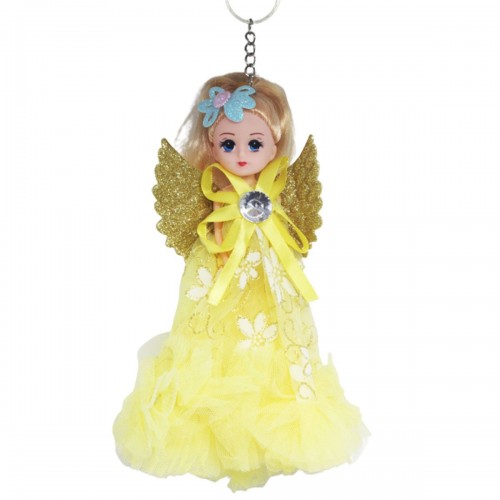 Лялька-брелок "Янгол" з крилами, жовтий