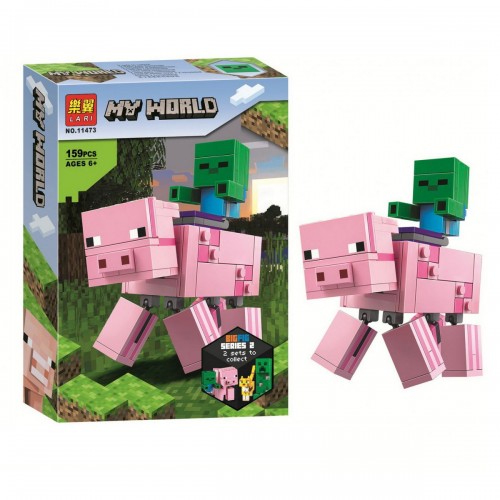 Конструктор "My World Minecraft: Свиня і малюк-зомбі", 159 дет (Lari)