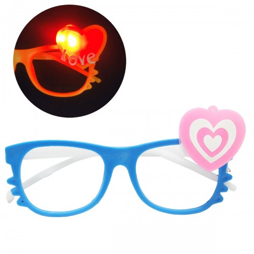 Сияющие очки без линз "Сердечко", синие (MiC)