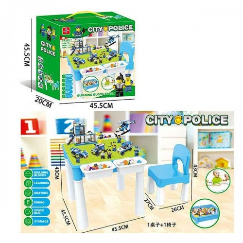 Ігровий столик зі стільчиком + конструктор "City Police" (MiC)