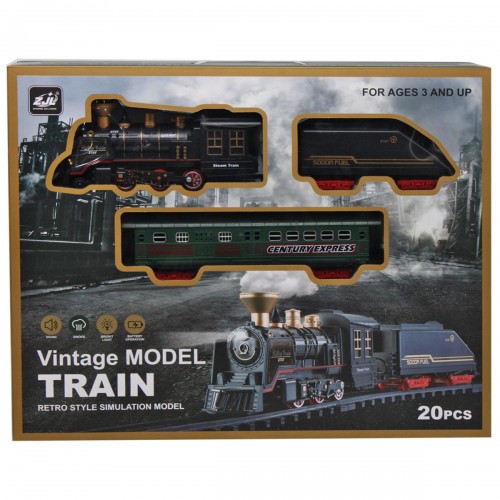 Модельна залізниця Vintage з музикою, світлом і димом