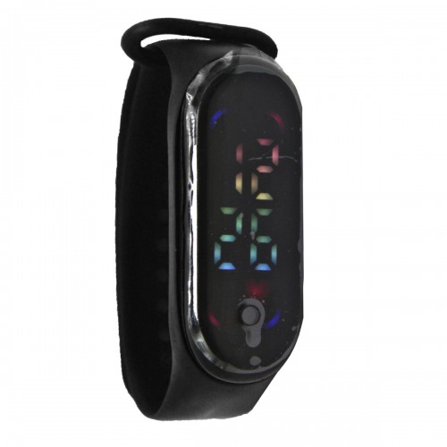 Електронний годинник з кольоровим дисплеєм, чорний (MiC)